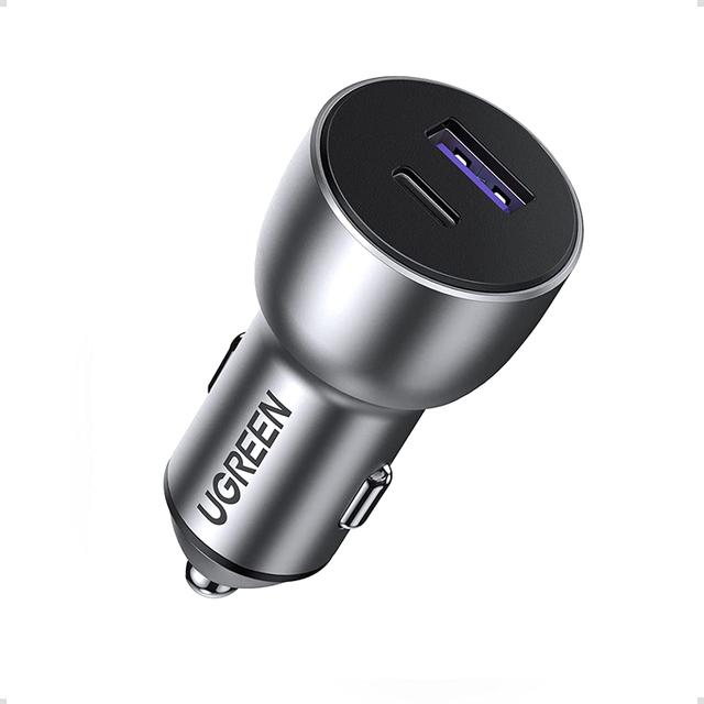 42.5W מטען רכב מהיר שני יציאות Car Charger Alu Case (Dar