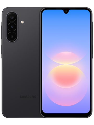 Samsung Galaxy A18 בצבע שחור — מבט קדמי ואחורי