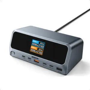 MOKiN תחנת עגינה 13 ב-1 עם מטען 160W ומסך LCD